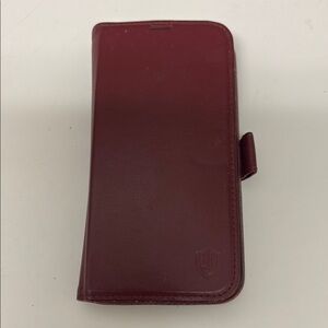 Red Folio Phone Case with Rounded Corners and Textured Surface